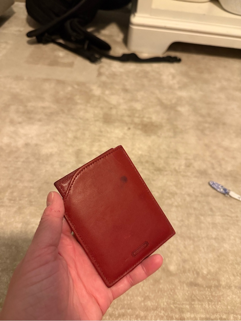 Coach Red Leather Compact Mirror with Case - Picture 2 of 6